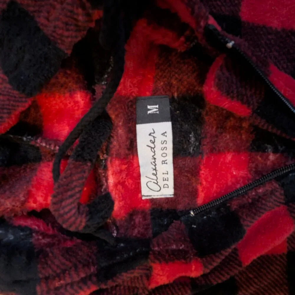 NWT: WOMENS ALEXANDER DEL ROSSA RED/BLACK BUFFALO CHECKED ONSIE - SIZE M - Picture 10 of 10